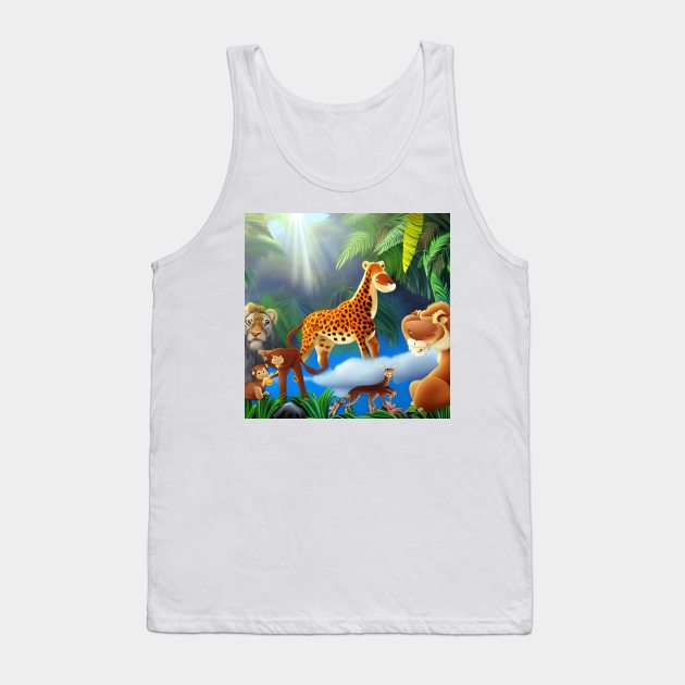 Crazy mixed animal print Tank Top by Roguex